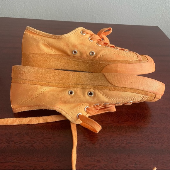 NWOT Converse Jack Purcell Burnished Two Tone Suede Orange Tie Dye 70s Low Tops - Picture 10 of 13
